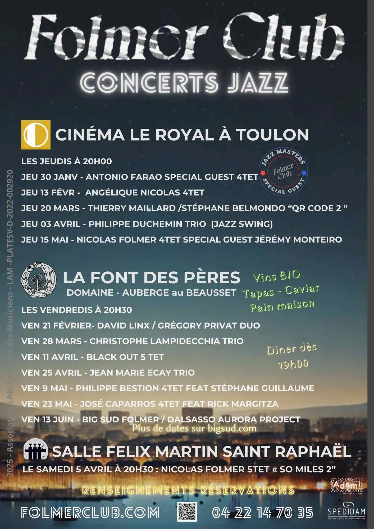 Agenda programmation du Folmer Club 2025 31 03