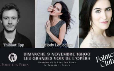 Les grandes voix de l’opéra Melody Louledjian et Julie Robard le 9 Novembre